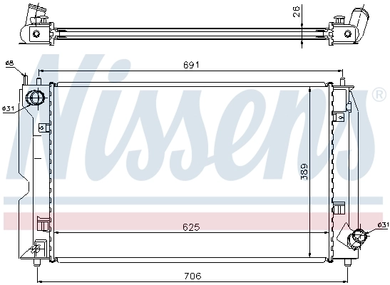 Radiador de esfriamento de motor Nissens 64679A
