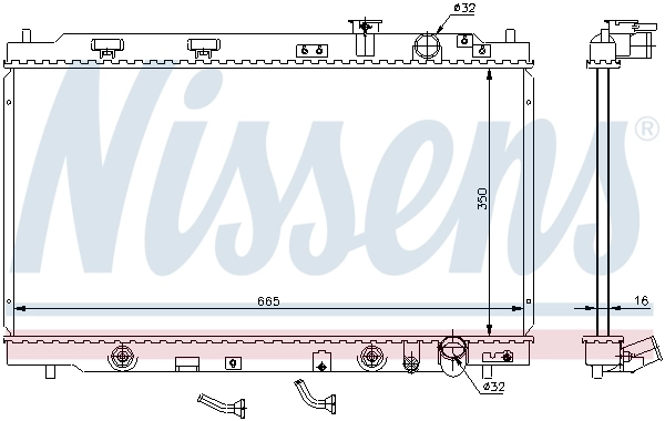 Radiador de esfriamento de motor 640941 Nissens