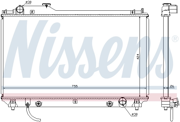 Radiador de esfriamento de motor Nissens 64764