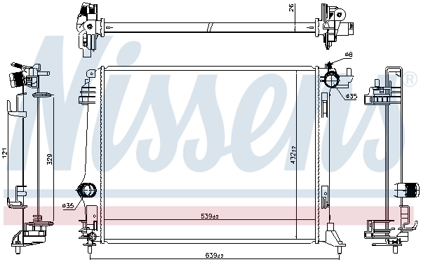 Radiador de esfriamento de motor 606474 Nissens
