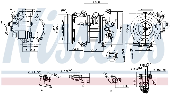Compressor de aparelho de ar condicionado 890650 Nissens