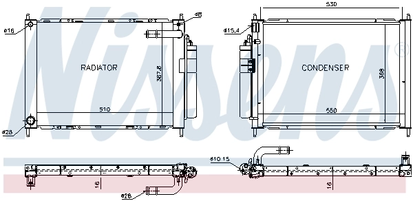 Radiador de esfriamento de motor 68747 Nissens
