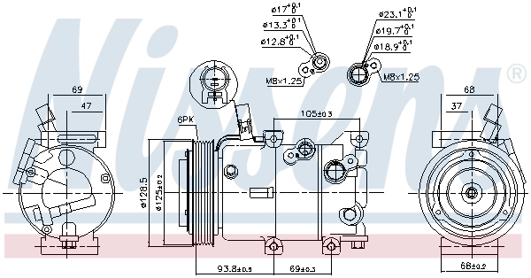 890237 Nissens Compressor de aparelho de ar condicionado
