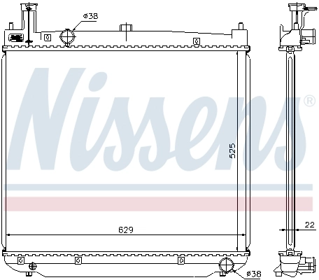 Radiador de esfriamento de motor Nissens 64649A
