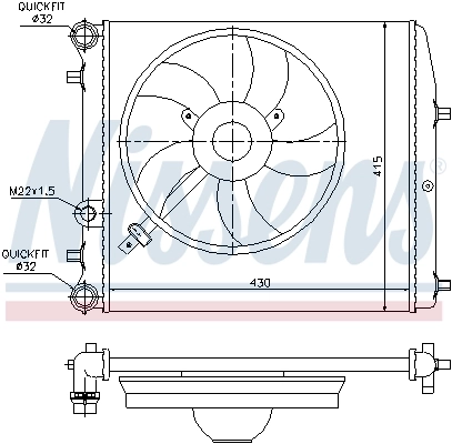 64103 Nissens Radiador de esfriamento de motor