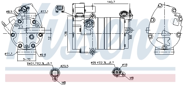 36003026 Volvo Compressor de aparelho de ar condicionado