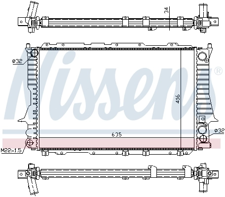 Radiador de esfriamento de motor 60459 Nissens