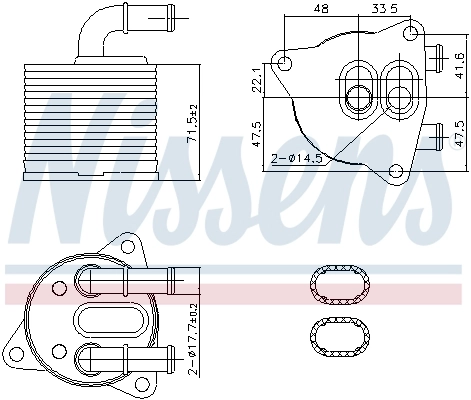 Radiador de esfriamento, Caixa Automática de Mudança Nissens 91286