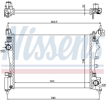 Radiador de esfriamento de motor 61917 Nissens