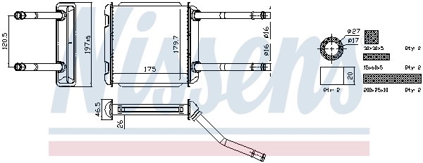 Radiador de esfriamento de motor Nissens 726531 preço, a partir de 61,13 USD