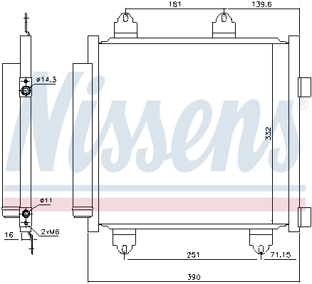 Radiador de aparelho de ar condicionado Nissens 941176