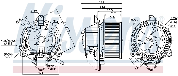 Motor de ventilador de forno (de aquecedor de salão) Nissens 87130