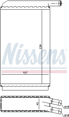 Radiador de forno (de aquecedor) 73940 Nissens