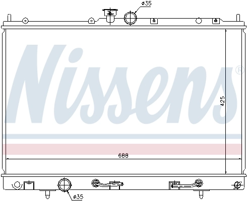 Radiador de esfriamento de motor 62893 Nissens