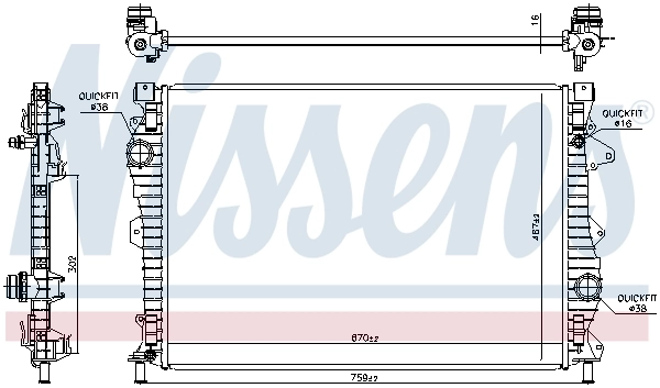 Radiador de esfriamento de motor 606681 Nissens