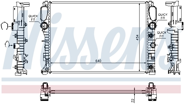 Radiador de esfriamento de motor Nissens 62792A