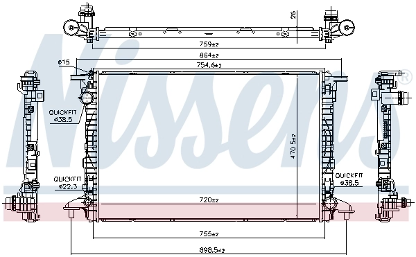 Radiador de esfriamento de motor 606462 Nissens