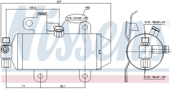 Tanque de recepção do secador de aparelho de ar condicionado Nissens 95604