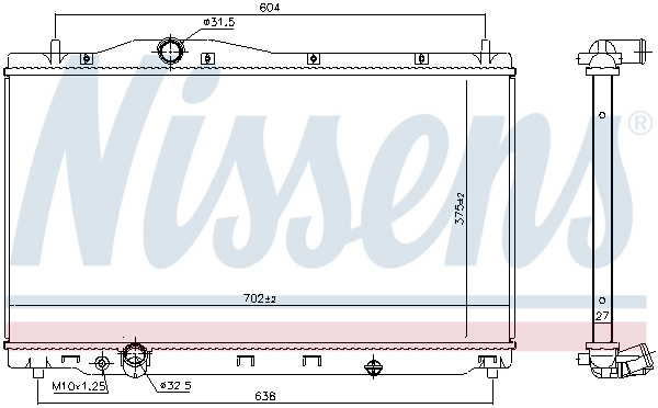 Radiador de esfriamento de motor 606701 Nissens