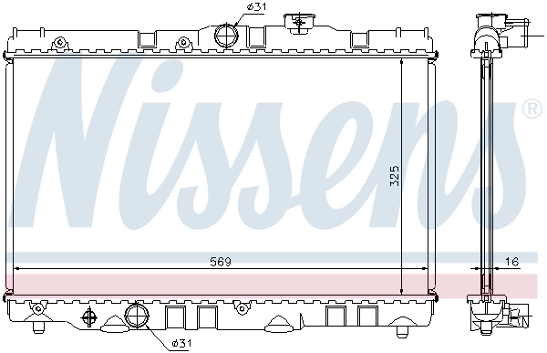 Radiador de esfriamento de motor 64741 Nissens