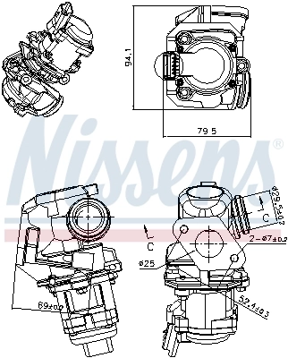 Válvula EGR de recirculação dos gases Nissens 98150 preço, a partir de 111,39 USD