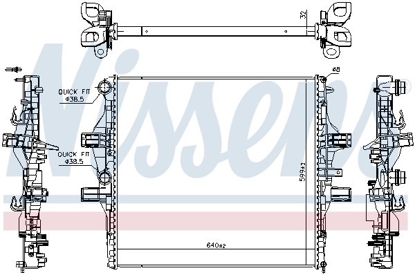 Radiador de esfriamento de motor Nissens 61989