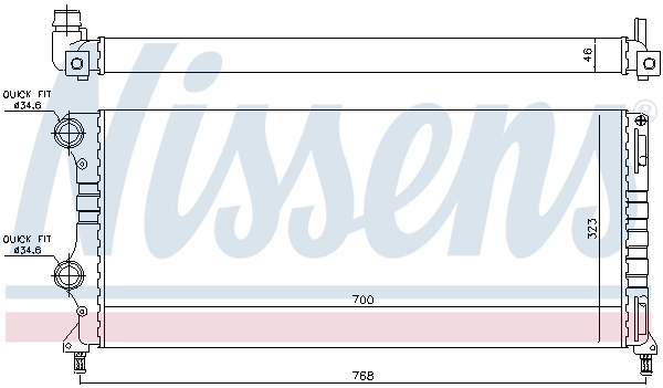Radiador de esfriamento de motor 61765 Nissens
