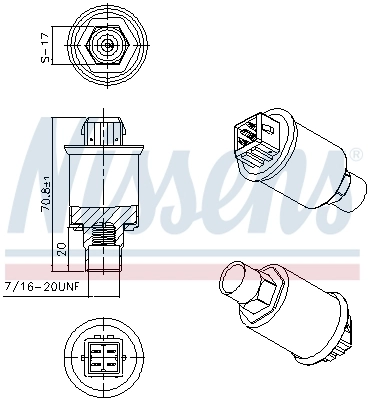 Sensor de pressão absoluta de aparelho de ar condicionado Nissens 301018