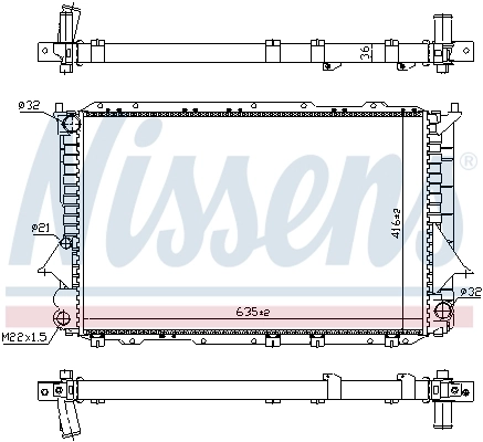 Radiador de esfriamento de motor 60458 Nissens
