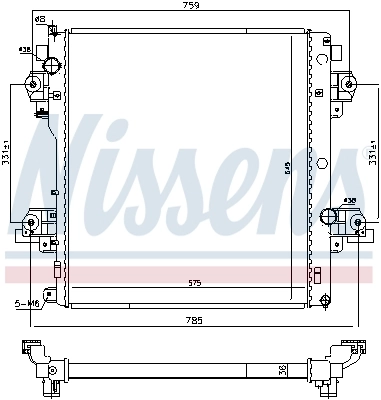 Radiador de esfriamento de motor 646917 Nissens