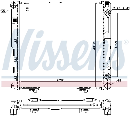 Radiador de esfriamento de motor 62751A Nissens