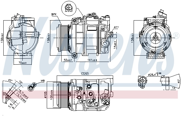 Compressor de aparelho de ar condicionado 89412 Nissens