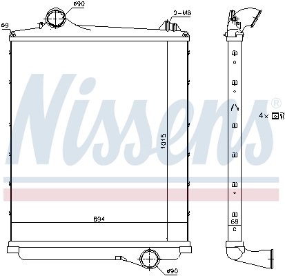 Radiador de intercooler 97082 Nissens