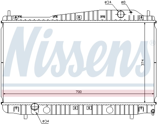 Radiador de esfriamento de motor 61638 Nissens