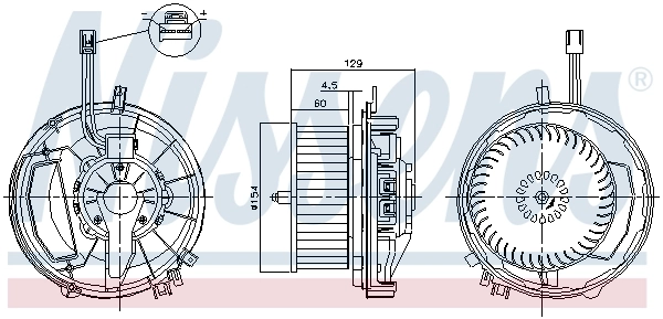 Motor de ventilador de forno (de aquecedor de salão) 87256 Nissens