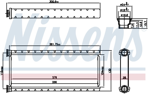 Radiador de forno (de aquecedor) Nissens 707201