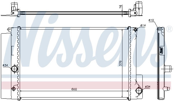 Radiador de esfriamento de motor 64692 Nissens