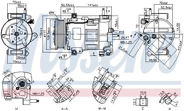 Compressor de aparelho de ar condicionado Nissens 890758 preço, a partir de 146,67 USD