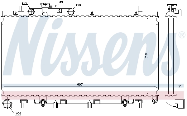 Radiador de esfriamento de motor Nissens 67729