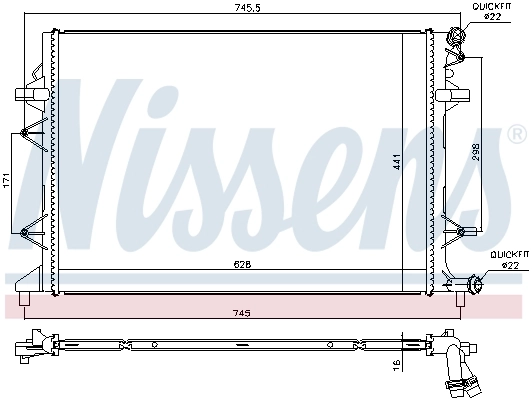 65017 Nissens Radiador de esfriamento de motor