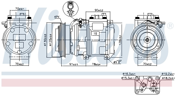  Compressor de aparelho de ar condicionado KIA Rio I hatchback (DC) (2000 - 2006) I
