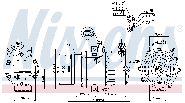 Compressor de aparelho de ar condicionado 89095 Nissens
