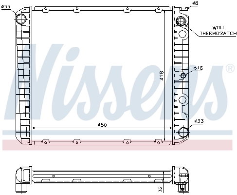 Radiador de esfriamento de motor Nissens 65525A