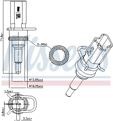 Sensor de temperatura do fluido de esfriamento Nissens 207018