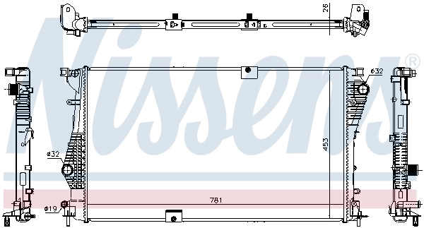 Radiador de esfriamento de motor 63124 Nissens