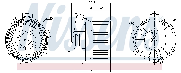 Motor de ventilador de forno (de aquecedor de salão) Nissens 87744