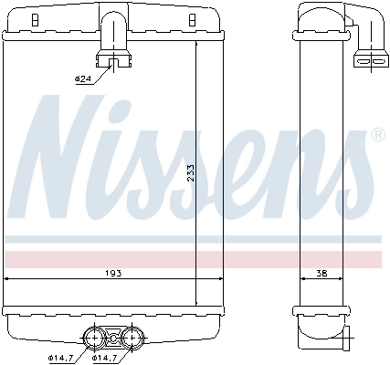Radiador de forno (de aquecedor) Nissens 72013
