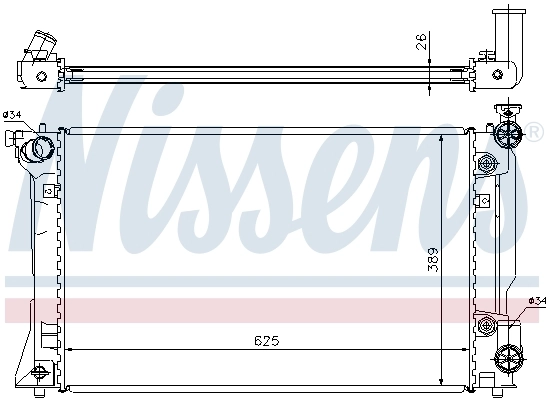 Radiador de esfriamento de motor Nissens 64668A