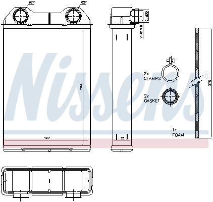 70808 Nissens Radiador de forno (de aquecedor)