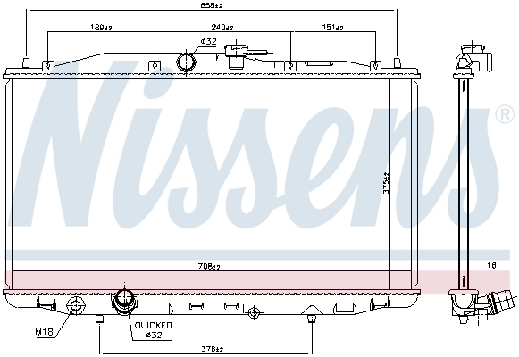 Radiador de esfriamento de motor 68604 Nissens